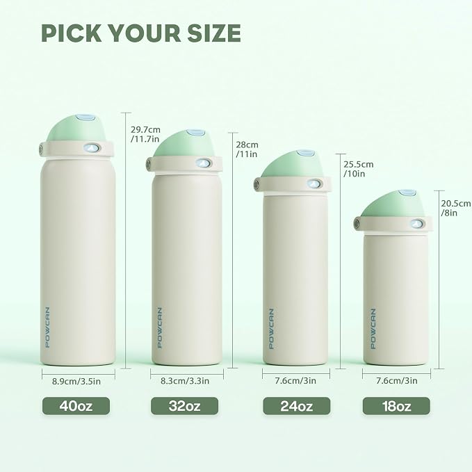 POWCAN 18 oz Steel Insulated Water Bottle: 2-in-1 Push-Button Spout & Flip - Image 8