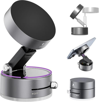 Vacuum Magnetic Phone Holder, Foldable Magnetic Suction Phone Mount, 360° by Unknown