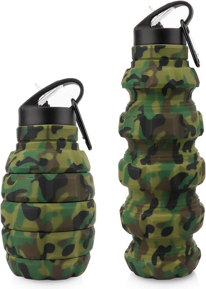 Collapsible Travel Water Bottle19.6 oz, Reuseable Silicone Foldable Water by PenghaiYunfei