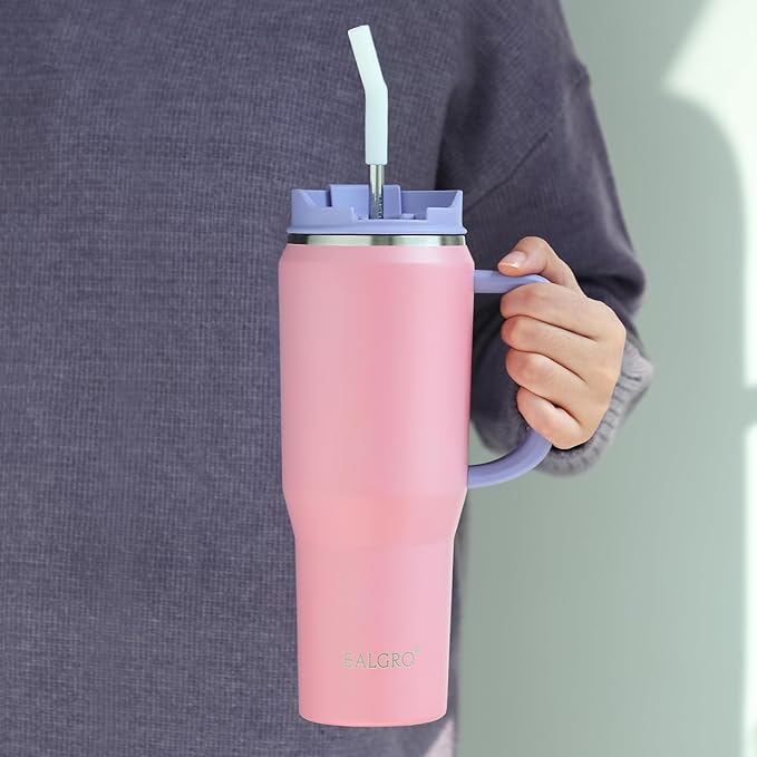 EALGRO 50 oz Tumbler with Handle, Insulated Tumblers with Lid and Straw - Image 5