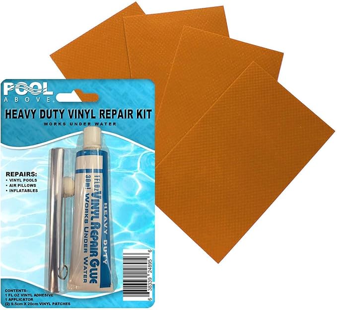 Heavy Duty Vinyl Repair Patch Kit | Vinyl Cement Adhesive Glue and Colored by PoolAbove