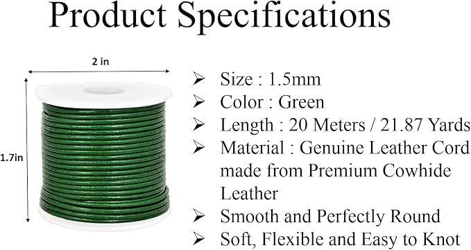 GENIQUE Real/Genuine Round Leather String Cord - Image 3
