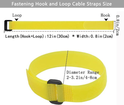 10 Pack Reusable Fastening Cable Ties and Cable Straps Yellow Color Adjustable - Image 2