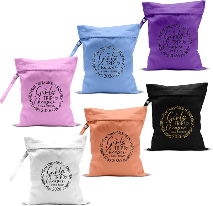 6Pcs Girls Trip Gifts Wet Dry Bag, Beach Bag Wet Bag Favors, Sunscreen Bags by zcyxuuw