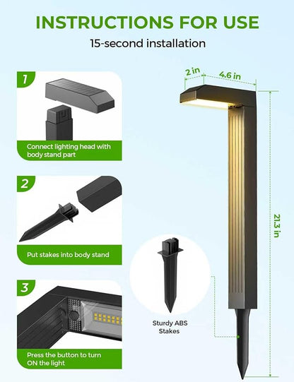 COXSENI Solar Pathway Lights Outdoor 8 Pack, 3 Color in 1 Bright Landscape - Image 6