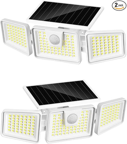 INCX 156 LED Solar Motion Lights Outdoor 2 Pack, 3 Heads Solar Security Lights by INCX