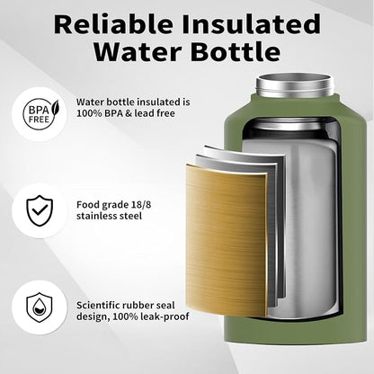 WATERSY 2/3 Gallon Water Bottle Insulated, BPA Free&Leak Proof, 87oz Stainless - Image 3