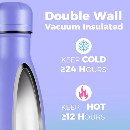 Volhoply 17oz Insulated Stainless Steel Water Bottle, Double Wall Vacuum Flask - Image 3