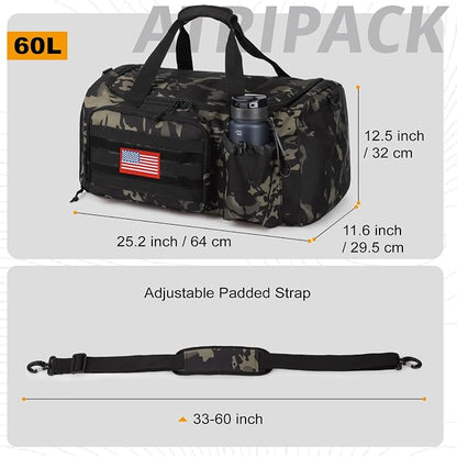 Tactical Gym Bag for Men, 60L Large Capacity Duffle Bags - Image 4