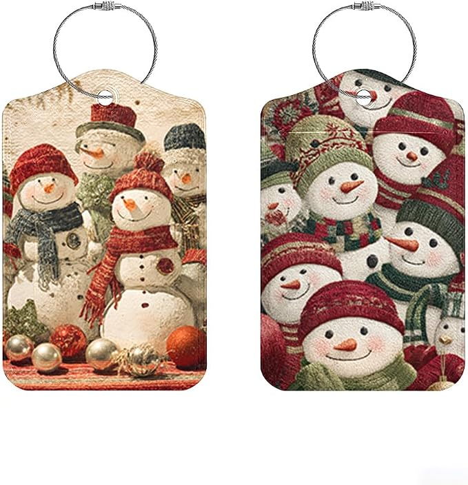 2 Pack Cute Snowman Luggage Tags by Cmialusie
