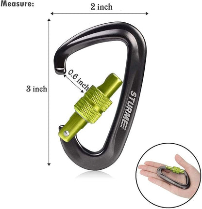 STURME 12kN Heavy Duty Locking Carabiner Clips - Image 2