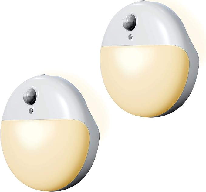 YUNLEX 2 Pack Amber Night Light, Battery Operated Night Light, 2.6" Small - Image 10