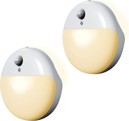YUNLEX 2 Pack Amber Night Light, Battery Operated Night Light, 2.6" Small - Image 10