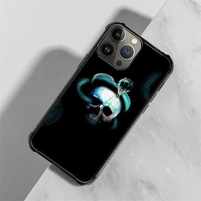 for iPhone 15 Pro Case, Skeleton Winding Snake Pattern Graphic Design Girl Boy - Image 3