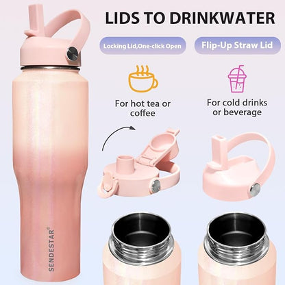 SENDESTAR 32oz Water Bottle Wide Mouth Stainless Steel Vacuum Insulated Double - Image 5