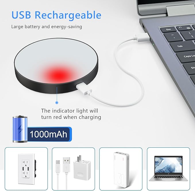 Ferswe Dimmable Touch Light, 3000K Rechargeable Touch Lights Stick on, Closet - Image 4