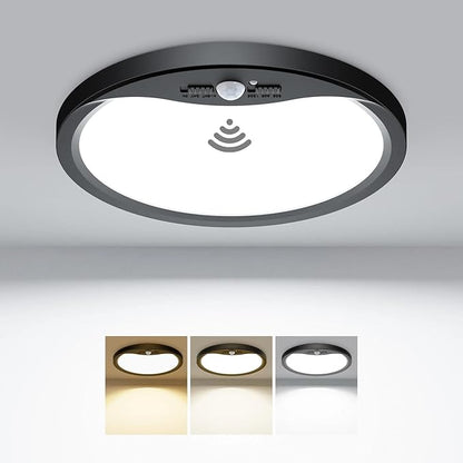 hepside Motion Sensor Ceiling Light Wired, 3000K/4000K/6500K LED Flush Mount by Hepside