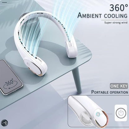 ASNUG Portable Neck Fan, Bladeless Neck Fan, USB Rechargeable Personal Fan - Image 5