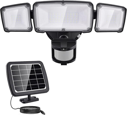 GLORIOUS-LITE Solar Security Lights 2400mAh LED Motion Sensor Light Outdoor by GLORIOUS-LITE