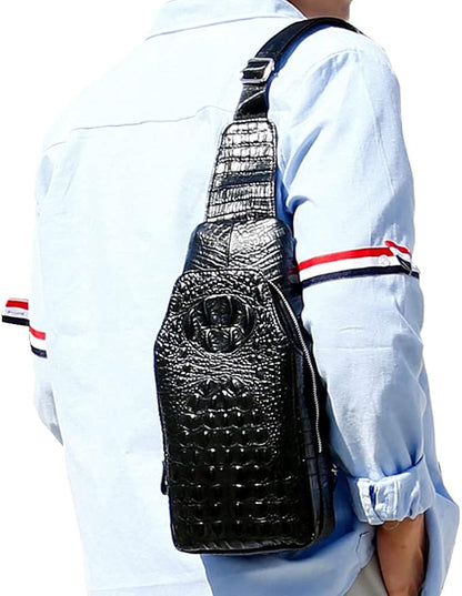 Hebetag Leather Sling Bag Crossbody Backpack - Image 7