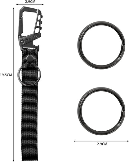 Metal heavy duty key chain carabiner clip bottle opener wrist lanyard ring car - Image 2
