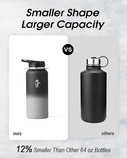 Coolflask Water Bottle with Straw, 32 oz Insulated Metal Water Flask with Straw - Image 3