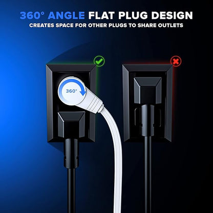 Maximm Cable 30 Ft 360° Rotating Flat Plug Extension Cord, 16/3 AWG Multi 3 - Image 7