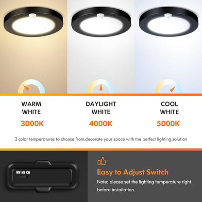 2-Pack Motion Sensor LED Ceiling Lights, 15W-100W Equivalent, 1200LM 3 Colors - Image 4