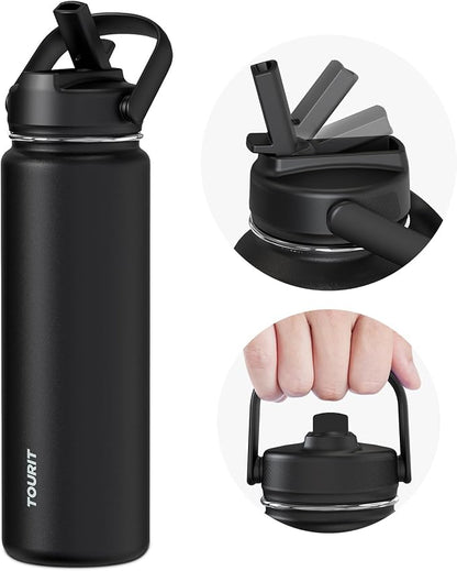 TOURIT 24 oz Insulated Water Bottle, Stainless Steel Water Bottles by TOURIT