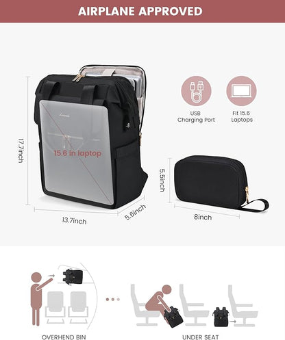 LOVEVOOK Laptop Backpack for Women, 15.6 Inch Work Laptop Bag - Image 3