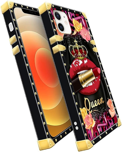 Compatible with iPhone 11 Case, Queen Lip Crown Leopard Print Luxury Golden - Image 3