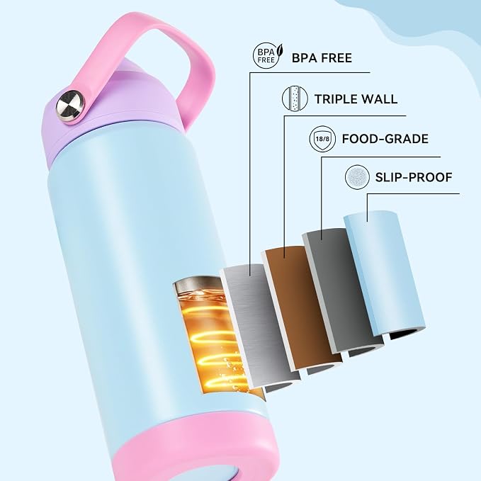 Fijinhom 24oz Insulated Stainless Steel Water Bottle, Wide Mouth Double Wall - Image 6