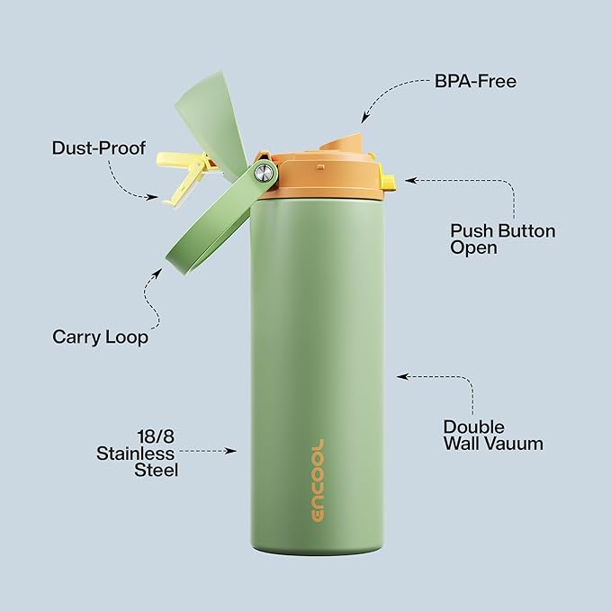 Insulated Water Bottle with Straw - Image 4