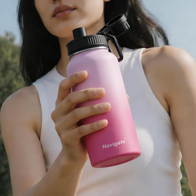 Navigate 32 oz Insulated Stainless Steel Sports Water Bottle - Image 7