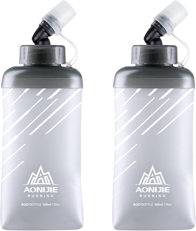 Azarxis TPU Soft Flask Collapsible Water Bottles BPA-Free 250ml 350ml 500ml by DesignedforOutdoorSports
