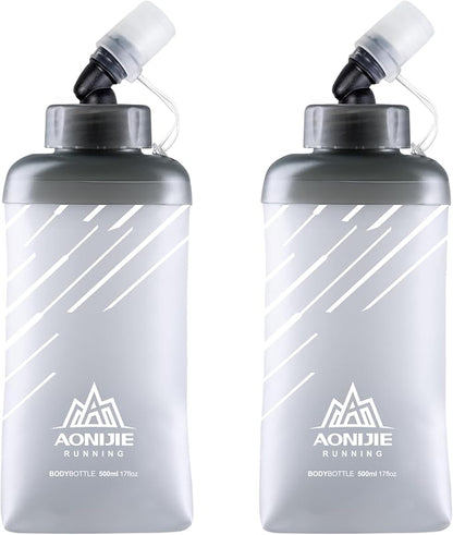Azarxis TPU Soft Flask Collapsible Water Bottles BPA-Free 250ml 350ml 500ml by DesignedforOutdoorSports