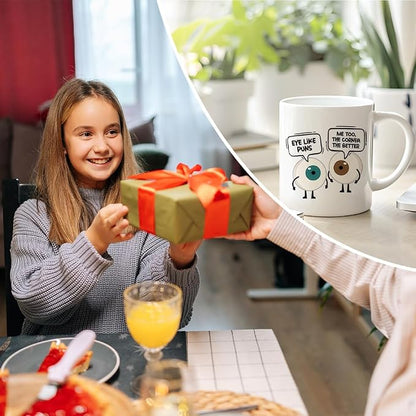 RZHV Eye Like Puns Me To The Cornea The Better 11 Oz Novelty Mug, Funny Coffee - Image 6