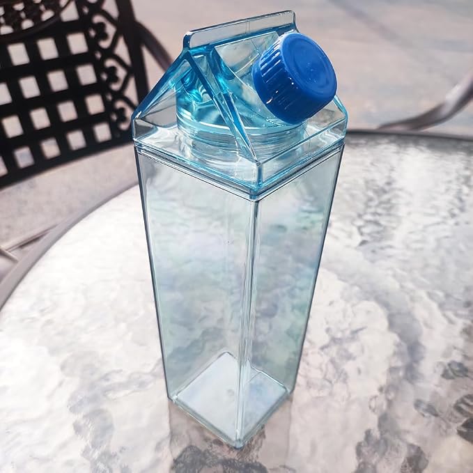 Jinberry 500ml/17Oz Cute Leakproof Milk Carton Water Bottle Portable Drinkware - Image 4