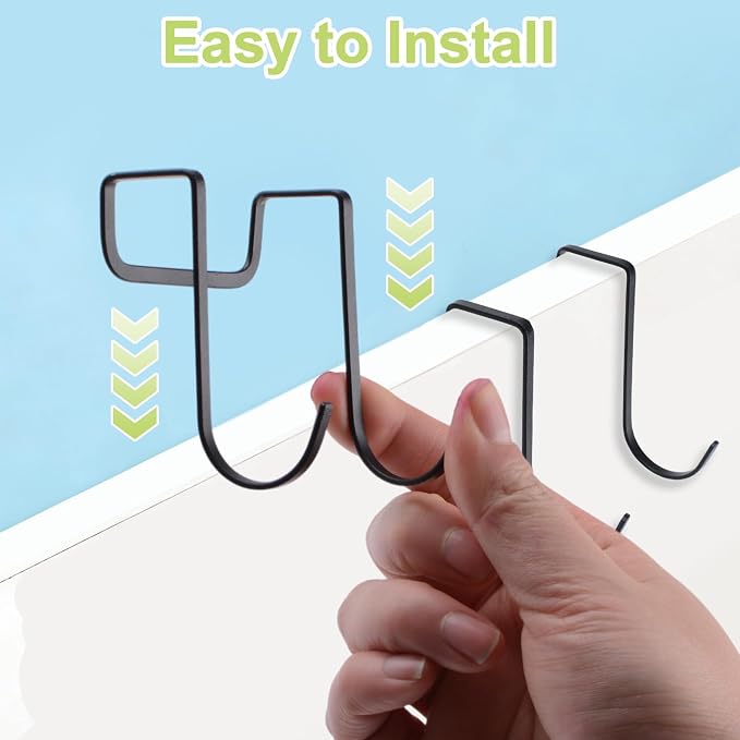 6Pcs Over Cabinet Double Hooks, Stainless Steel Over Cupboard Door Towel Hanger - Image 5