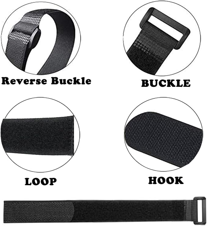 20 Pack Reusable Fastening Cable Ties and Cable Straps, Adjustable - Image 6
