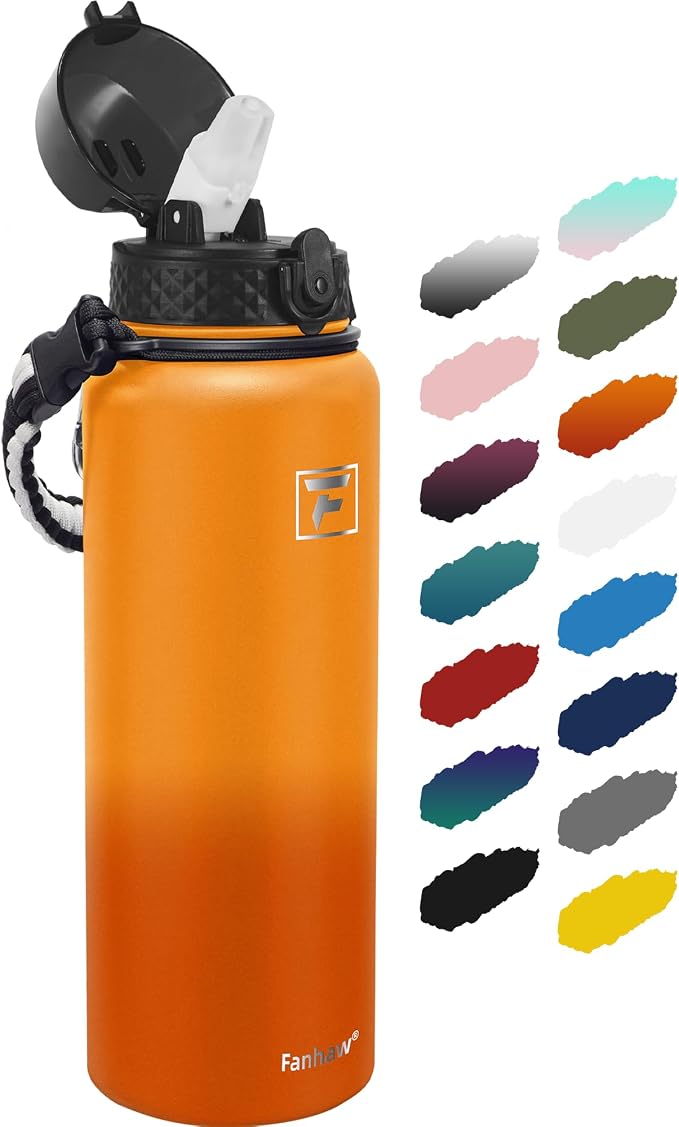 Fanhaw 40 oz Insulated Stainless Steel Water Bottle by FANHAW