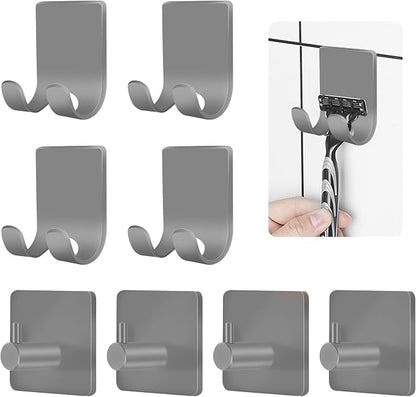 CGBE Razor Holder for Shower, 4 Packs Shaver Holder and Hooks, Self Adhesive by CGBE