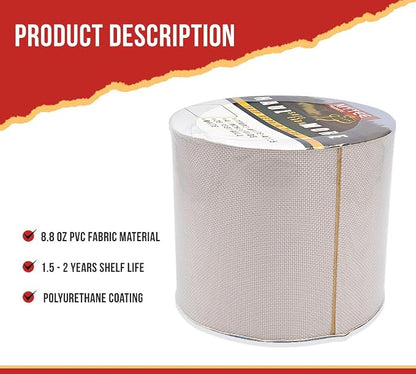 Mytee Products 8.8 oz Waterproof White Vinyl Tarp Repair Tape 4 Inch x 25 FT - Image 2
