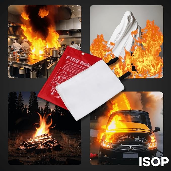 ISOP Fire Blanket 47 * 70 inches – Fire Retardant Blanket – Heavy Duty - Image 7