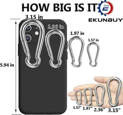 Spring Snap Hooks, 304 Stainless Steel Metal Clip Heavy Duty Rope Connector - Image 7