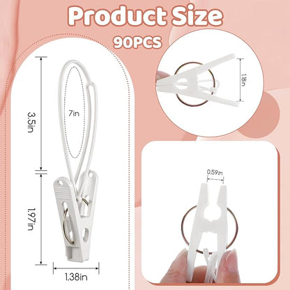 90 Pack Multi-Purpose Laundry Hooks Hanging Clips, Clothes Pins - Image 6