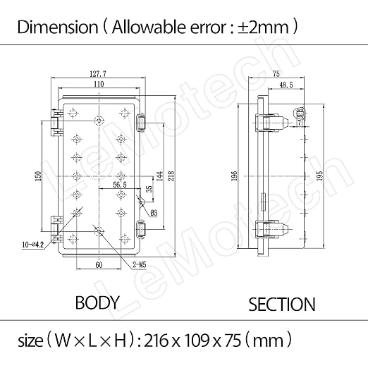 LeMotech Electrical Box, IP67 Waterproof Hinged Cover Stainless Steel Latch - Image 8