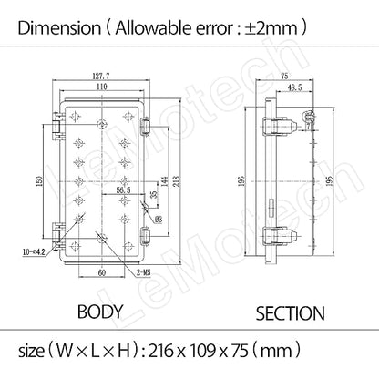LeMotech Electrical Box, IP67 Waterproof Hinged Cover Stainless Steel Latch - Image 8