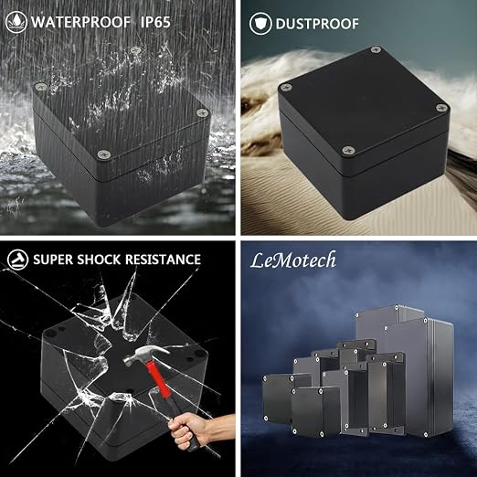 LeMotech ABS Plastic Electrical Project Case Power Junction Box, Project Box - Image 7
