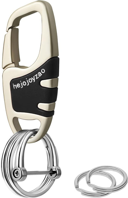 Keychain with Carabiner Clip, 4 Heavy Duty Key Rings and D Ring by Welcomehere%EF%BC%81